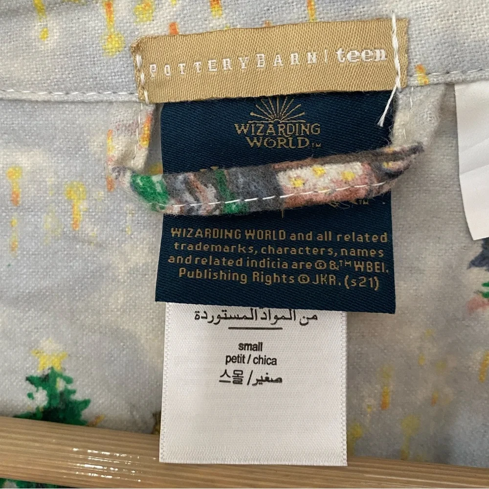 POTTERY BARN teen Harry Potter Christmas Organic Cotton Flannel‎ Pajama Set S ❗️
